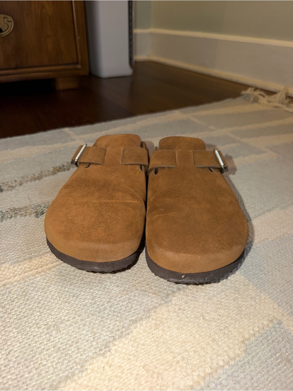 Universal Thread Camel Suede Slip-On Mules with Buckle
